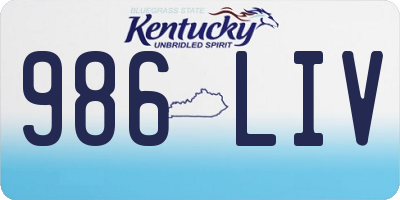 KY license plate 986LIV
