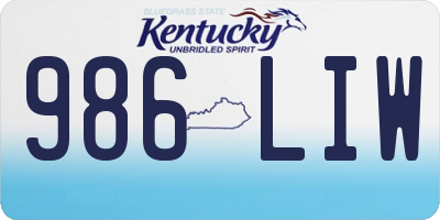 KY license plate 986LIW
