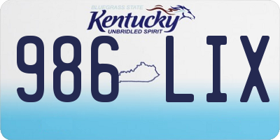 KY license plate 986LIX