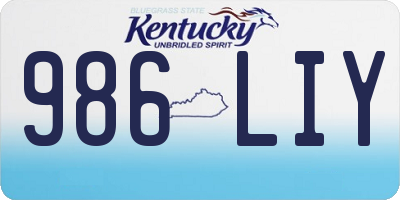 KY license plate 986LIY