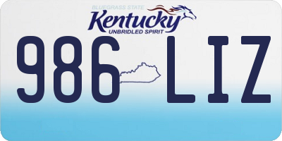 KY license plate 986LIZ