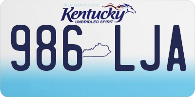 KY license plate 986LJA