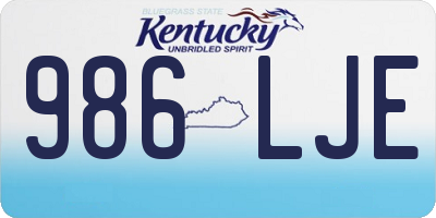 KY license plate 986LJE