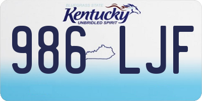 KY license plate 986LJF