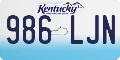 KY license plate 986LJN