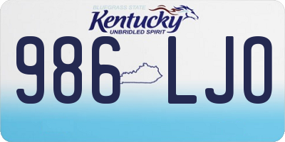 KY license plate 986LJO