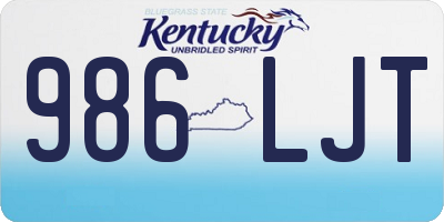 KY license plate 986LJT