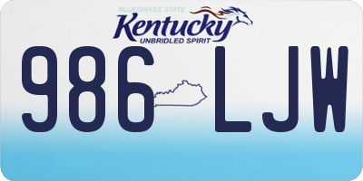 KY license plate 986LJW
