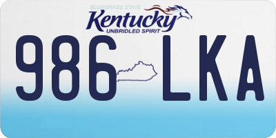 KY license plate 986LKA