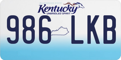 KY license plate 986LKB