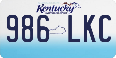 KY license plate 986LKC