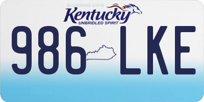 KY license plate 986LKE