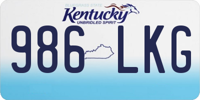 KY license plate 986LKG