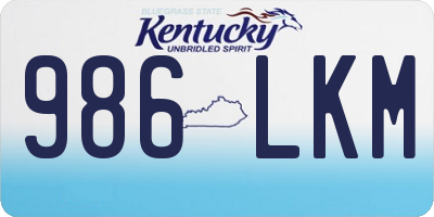 KY license plate 986LKM