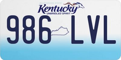 KY license plate 986LVL
