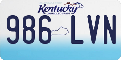 KY license plate 986LVN