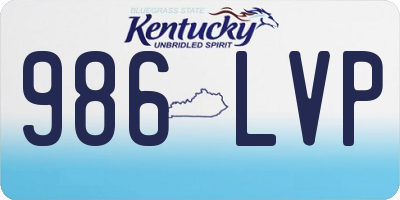 KY license plate 986LVP