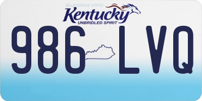 KY license plate 986LVQ