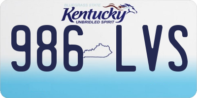 KY license plate 986LVS
