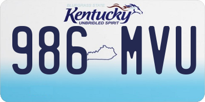 KY license plate 986MVU