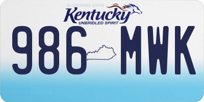KY license plate 986MWK