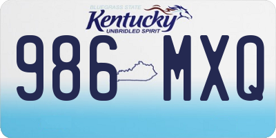 KY license plate 986MXQ