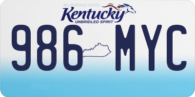 KY license plate 986MYC