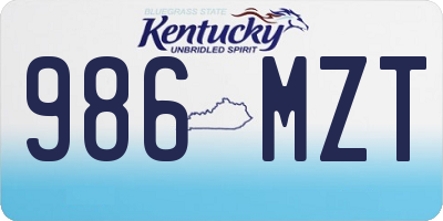 KY license plate 986MZT