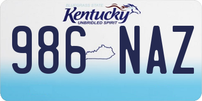 KY license plate 986NAZ