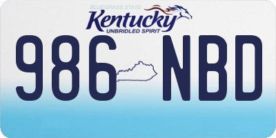 KY license plate 986NBD