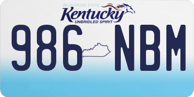KY license plate 986NBM