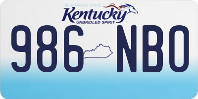 KY license plate 986NBO