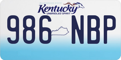 KY license plate 986NBP