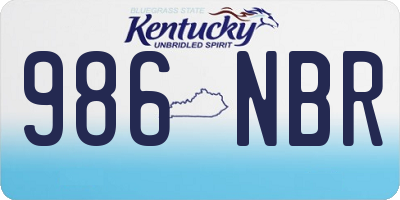 KY license plate 986NBR