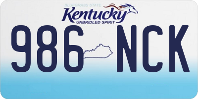 KY license plate 986NCK