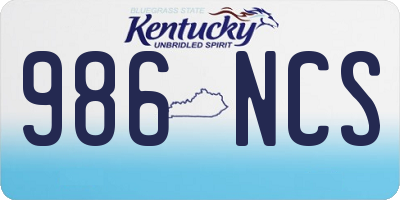 KY license plate 986NCS