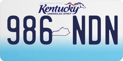 KY license plate 986NDN