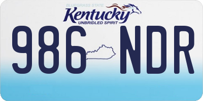 KY license plate 986NDR