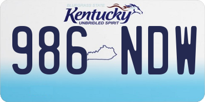 KY license plate 986NDW