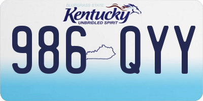 KY license plate 986QYY