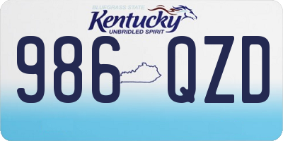 KY license plate 986QZD