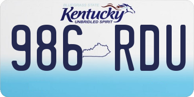 KY license plate 986RDU