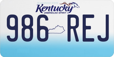 KY license plate 986REJ