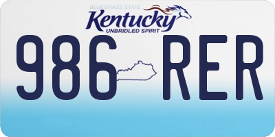 KY license plate 986RER