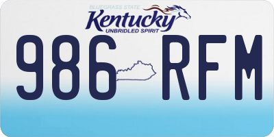KY license plate 986RFM
