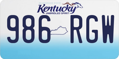 KY license plate 986RGW