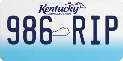 KY license plate 986RIP