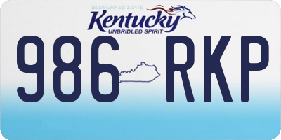 KY license plate 986RKP
