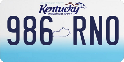 KY license plate 986RNO