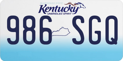 KY license plate 986SGQ